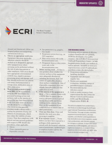 ECRI Update- Coronavirus Preparedness Article